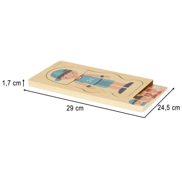 Puzzle drewniane warstwowe budowa ciała montessori chłopiec - obrazek 8