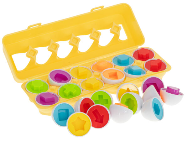 Układanka edukacyjna sorter dopasuj kształty jajka 12 sztuk - obrazek 2