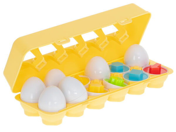 Układanka edukacyjna sorter dopasuj kształty jajka 12 sztuk - obrazek 6