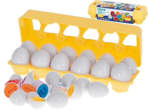 Układanka edukacyjna sorter dopasuj kształty cyferki jajka 12 sztuk - obrazek 2