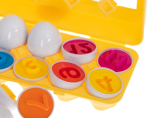 Układanka edukacyjna sorter dopasuj kształty cyferki jajka 12 sztuk - obrazek 7