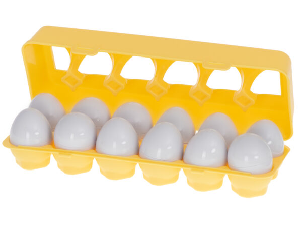 Układanka edukacyjna sorter dopasuj kształty owoce jajka 12 sztuk - obrazek 2