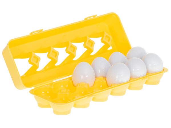 Układanka edukacyjna sorter dopasuj kształty owoce jajka 12 sztuk - obrazek 3