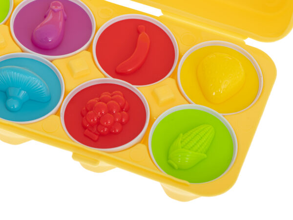 Układanka edukacyjna sorter dopasuj kształty owoce jajka 12 sztuk - obrazek 5