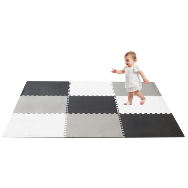 Mata edukacyjna piankowa puzzle szara 180 x 180 cm 9 elementów - obrazek 5