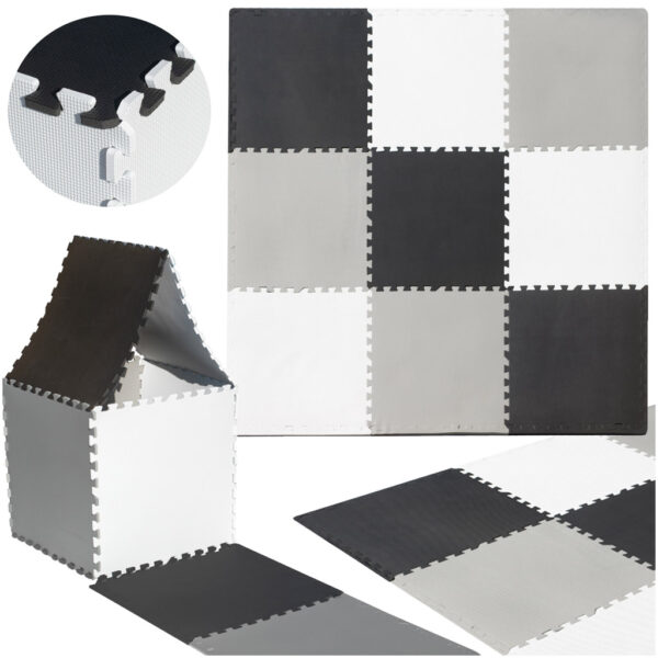Mata edukacyjna piankowa puzzle szara 180 x 180 cm 9 elementów - obrazek 14