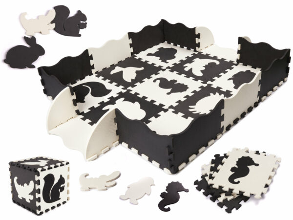 Mata edukacyjna piankowa puzzle 114 x 114 x 1 cm czarna 25 elementów - obrazek 2