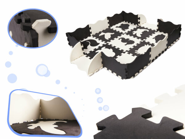 Mata edukacyjna piankowa puzzle 114 x 114 x 1 cm czarna 25 elementów - obrazek 3
