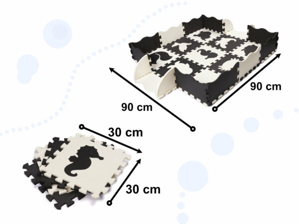 Mata edukacyjna piankowa puzzle 114 x 114 x 1 cm czarna 25 elementów - obrazek 9