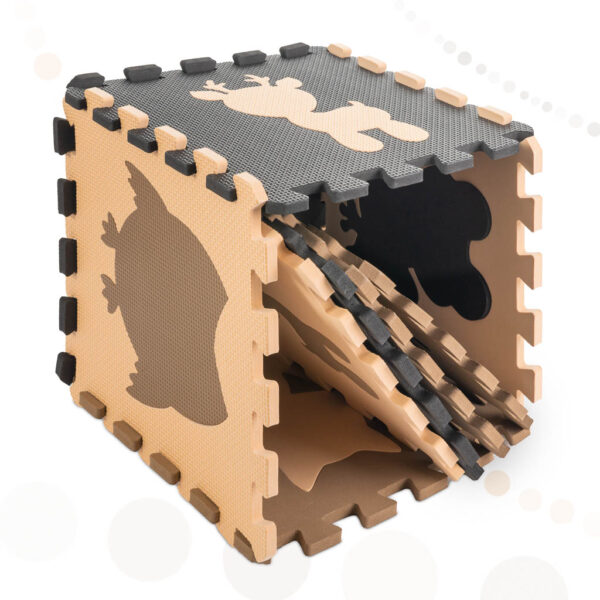 Mata edukacyjna piankowa puzzle beż 85 x 85 cm 9 elementów - obrazek 4