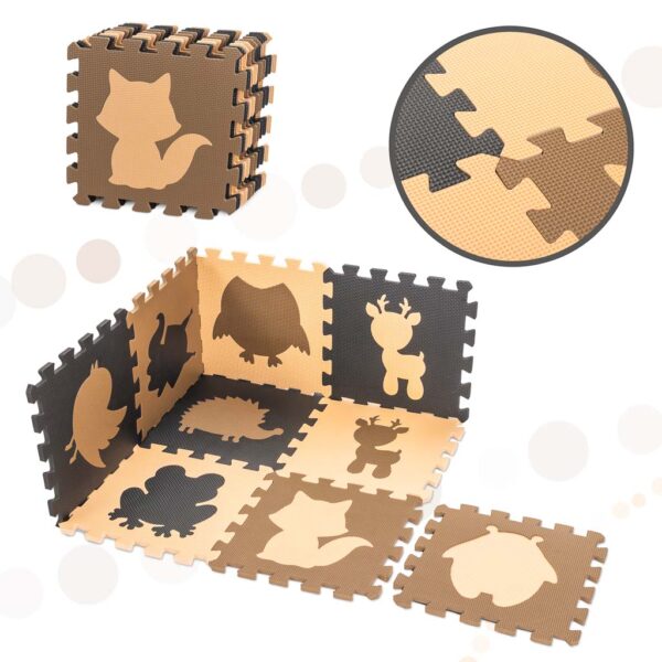 Mata edukacyjna piankowa puzzle beż 85 x 85 cm 9 elementów - obrazek 8