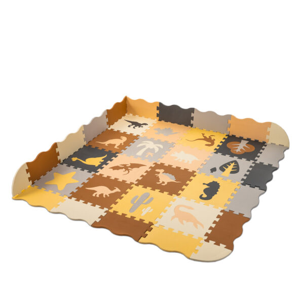 Mata edukacyjna piankowa puzzle brązowa 143 x 143 cm 36 elementów - obrazek 8
