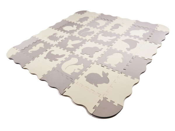 Mata edukacyjna piankowa puzzle szara ecru 36 elementów 150x150cm - obrazek 7