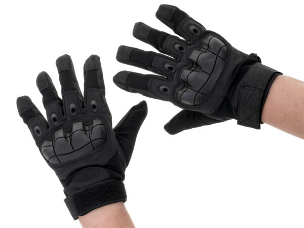 Rękawice taktyczne survival wojskowe ochrona kostek XL czarne - obrazek 7