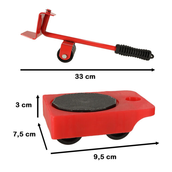 Rolki do transportu zestaw do przesuwania mebli 150kg 5w1 - obrazek 2