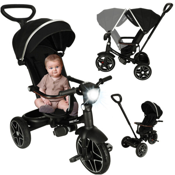 Rowerek trójkołowy TRIKE FIX Elite 2w1 rower spacerówka 6w1 czarny - obrazek 13