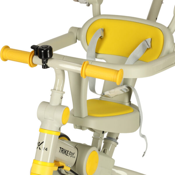Rowerek trójkołowy TRIKE FIX V4 rower spacerówka rowerek biegowy 6w1 szary żółty - obrazek 2