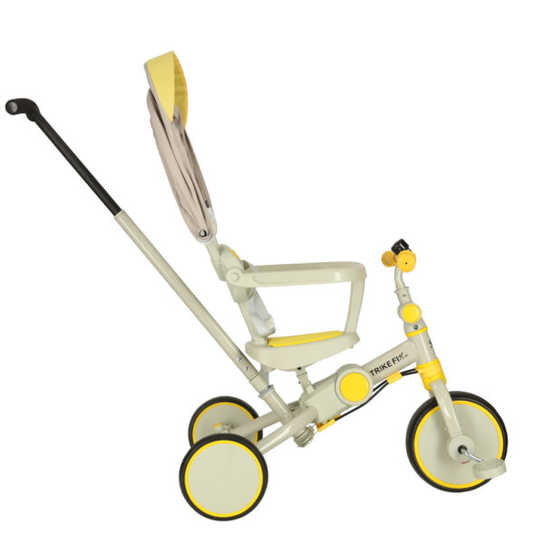 Rowerek trójkołowy TRIKE FIX V4 rower spacerówka rowerek biegowy 6w1 szary żółty - obrazek 3