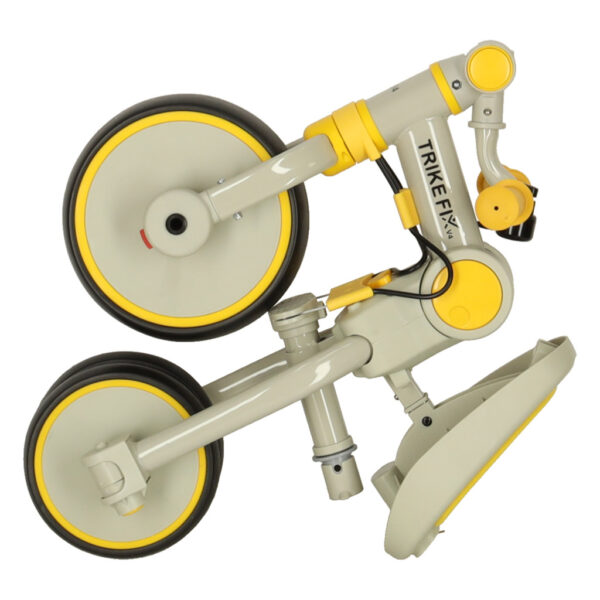 Rowerek trójkołowy TRIKE FIX V4 rower spacerówka rowerek biegowy 6w1 szary żółty - obrazek 7