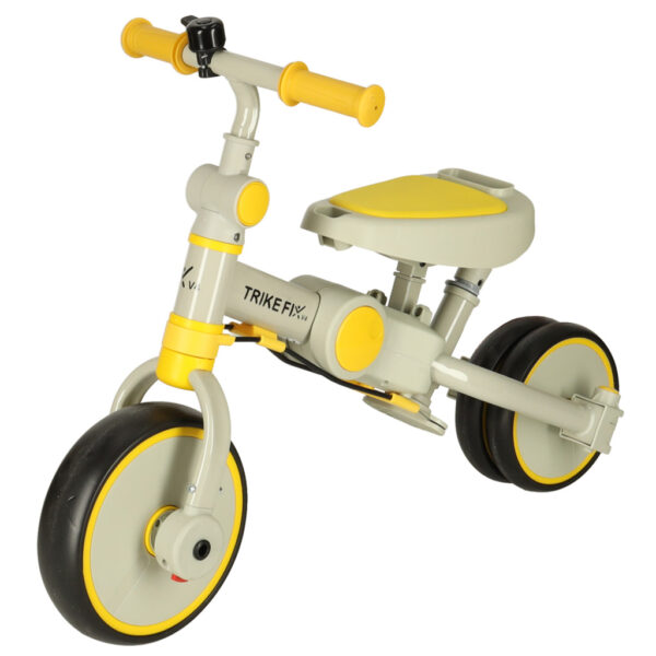 Rowerek trójkołowy TRIKE FIX V4 rower spacerówka rowerek biegowy 6w1 szary żółty - obrazek 8
