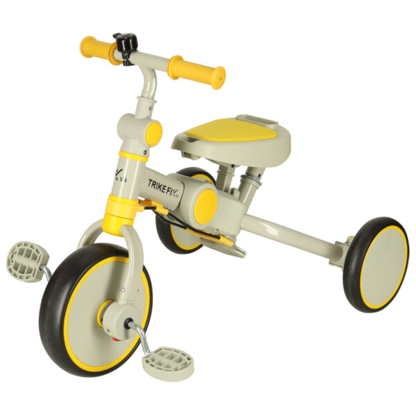 Rowerek trójkołowy TRIKE FIX V4 rower spacerówka rowerek biegowy 6w1 szary żółty - obrazek 9