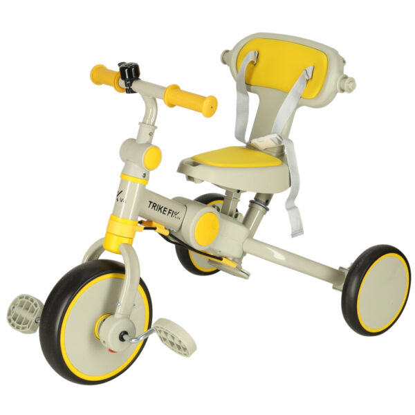 Rowerek trójkołowy TRIKE FIX V4 rower spacerówka rowerek biegowy 6w1 szary żółty - obrazek 10