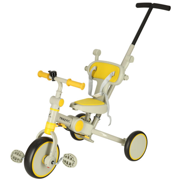 Rowerek trójkołowy TRIKE FIX V4 rower spacerówka rowerek biegowy 6w1 szary żółty - obrazek 11