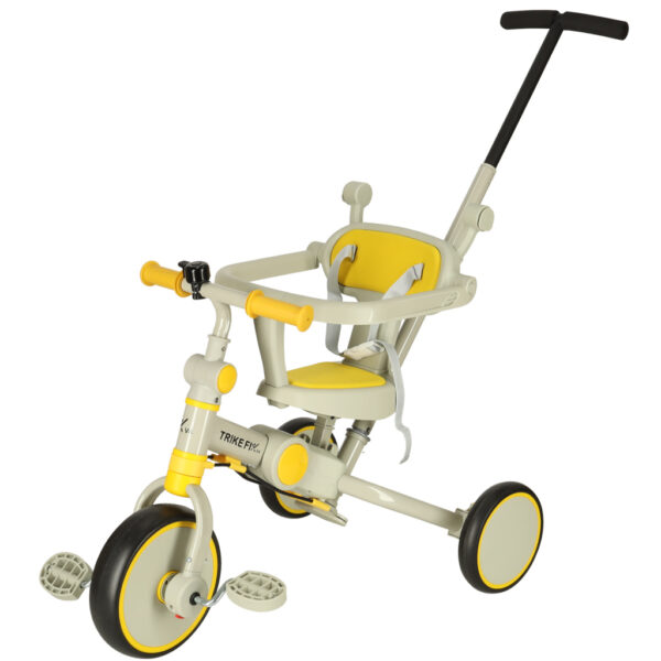 Rowerek trójkołowy TRIKE FIX V4 rower spacerówka rowerek biegowy 6w1 szary żółty - obrazek 12
