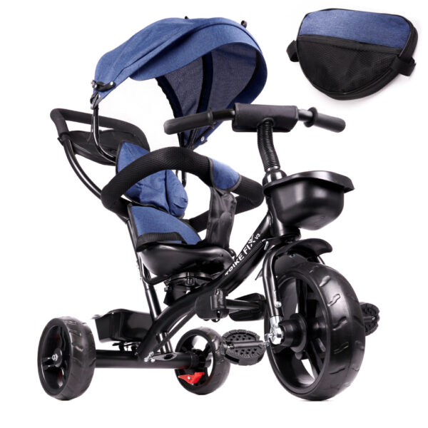 Rowerek trójkołowy Trike Fix Lite rower spacerówka 3w1 obracany 360 wolne koło granatowy - obrazek 3