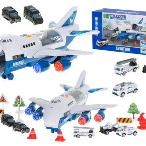 Transporter samolot + 6 aut policja bok/przód