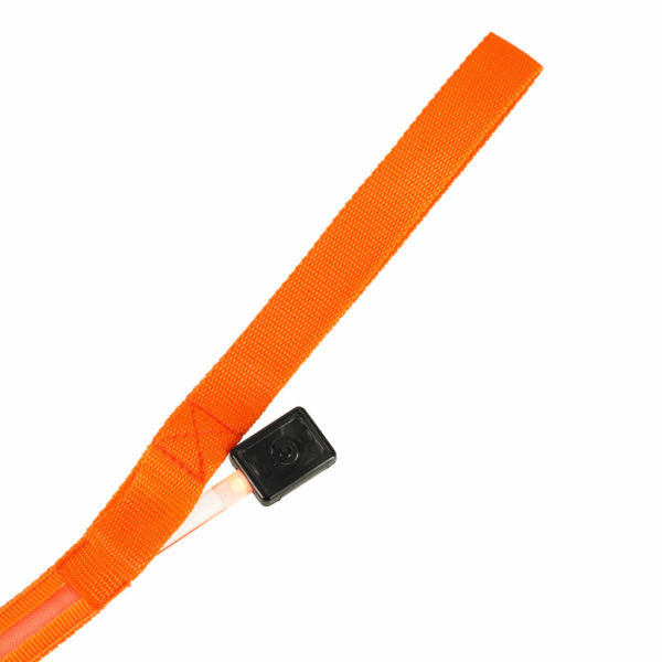 Smycz dla psa kota świecąca spacer jesień zima noc LED 1,2 m pomarańczowa - obrazek 5