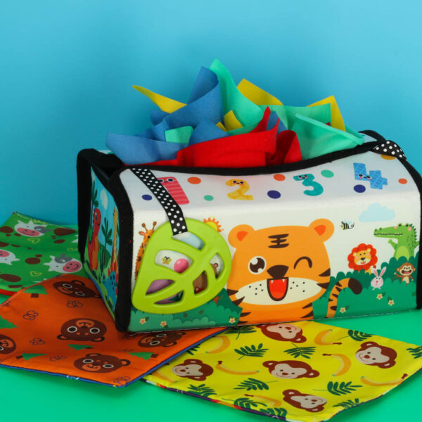 Sorter pudełko z chusteczkami sensoryczne montessori mata 2w1 - obrazek 14