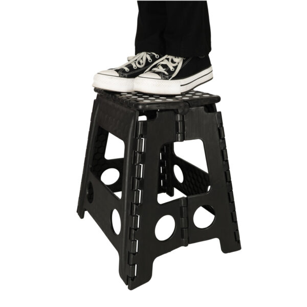 Stołek taboret składany antypoślizgowy 39cm czarny - obrazek 7