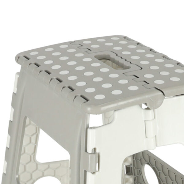 Stołek taboret składany antypoślizgowy wysoki 39cm jasny szary - obrazek 4