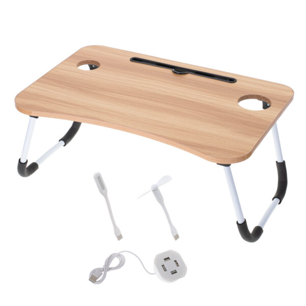 Stolik pod laptopa składany do łóżka podstawka śniadaniowa USB - obrazek 3