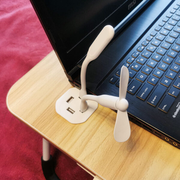Stolik pod laptopa składany do łóżka podstawka śniadaniowa USB - obrazek 7