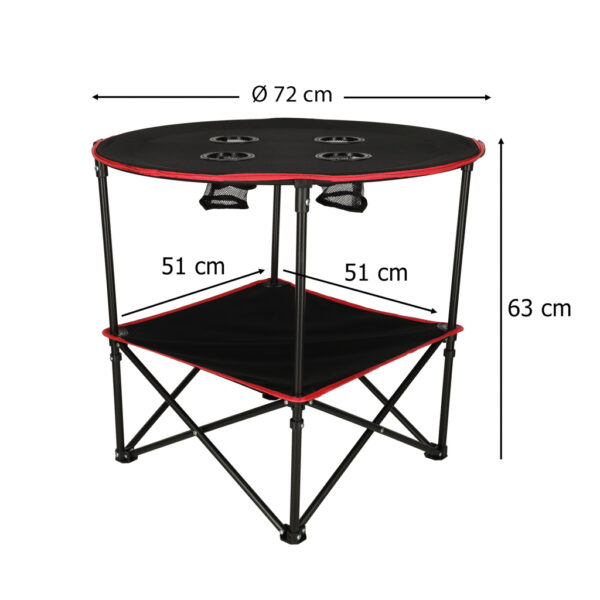 Stolik stół turystyczny składany przenośny kempingowy z pokrowcem 72 cm x 72 cm - obrazek 10