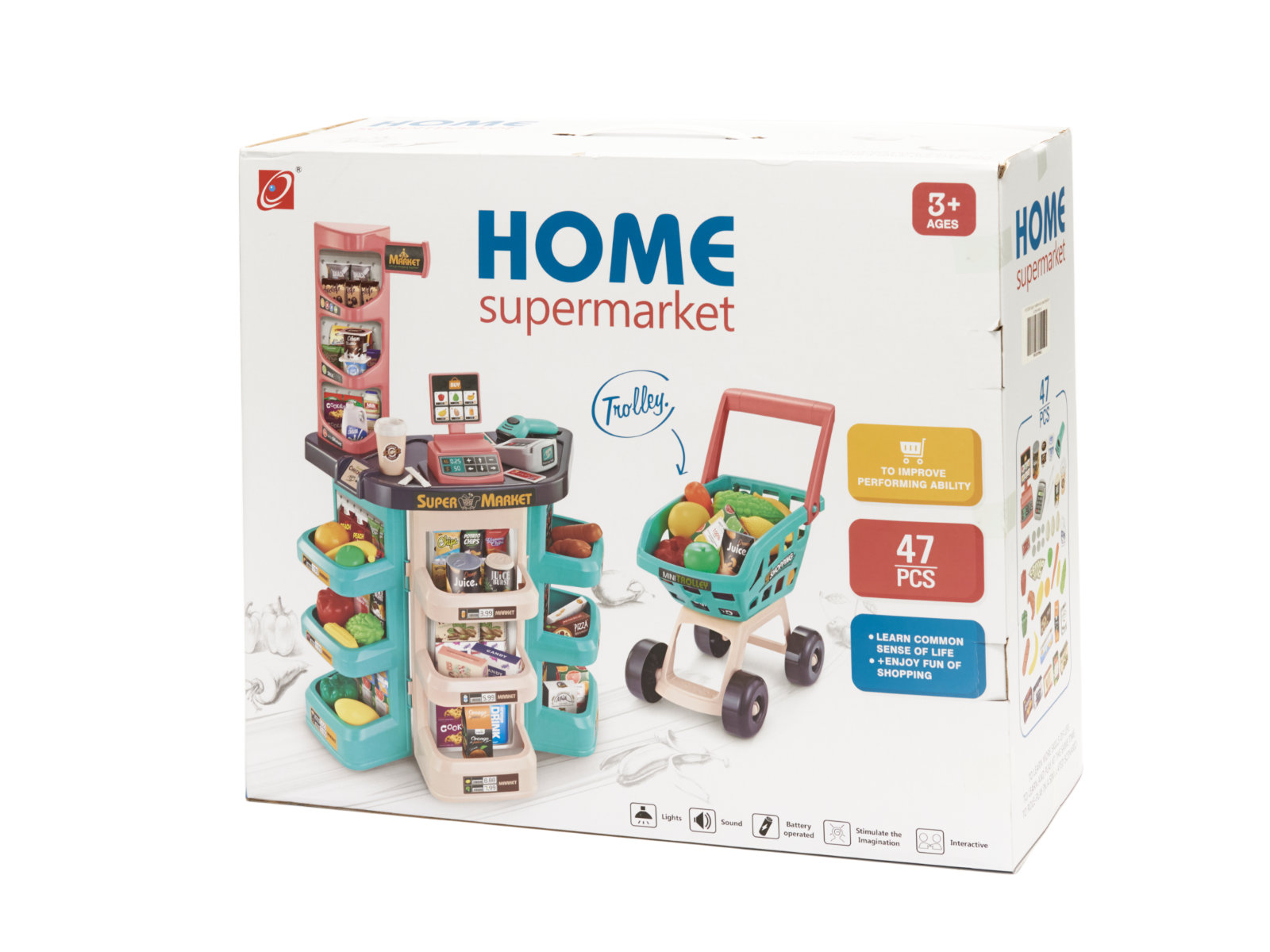 Supermarket sklep kasa fiskalna + wózek miętowy - obrazek 10