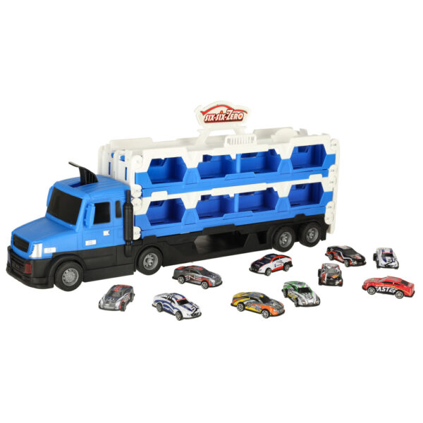 TIR Laweta samochód transporter pojazd składany XXL 10 aut niebieski - obrazek 3