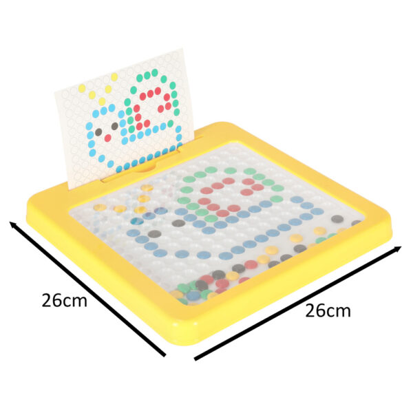 Tablica magnetyczna montessori mozaika kolorowe kropki żółta 26 x 26 cm - obrazek 3