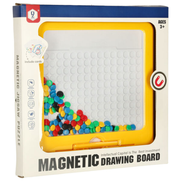 Tablica magnetyczna montessori mozaika kolorowe kropki żółta 26 x 26 cm - obrazek 8