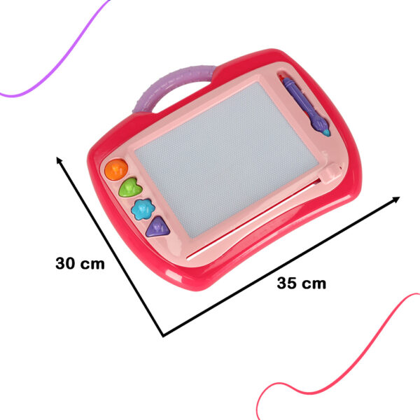 Tablica magnetyczna tablet do rysowania znikopis stempelki różowy XL - obrazek 2