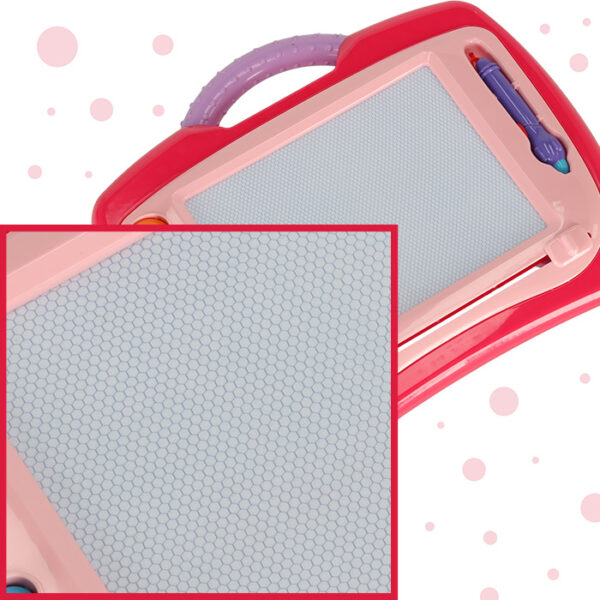 Tablica magnetyczna tablet do rysowania znikopis stempelki różowy XL - obrazek 3