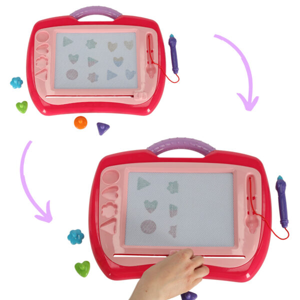 Tablica magnetyczna tablet do rysowania znikopis stempelki różowy XL - obrazek 4