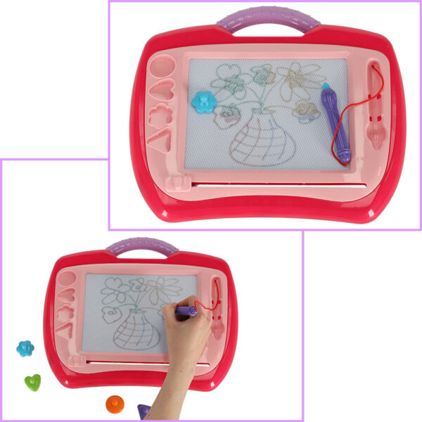 Tablica magnetyczna tablet do rysowania znikopis stempelki różowy XL - obrazek 5