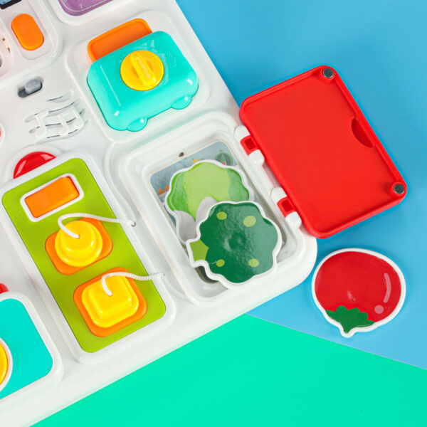 Tablica manipulacyjna sensoryczna montessori kuchnia zegar światło dźwięk - obrazek 12