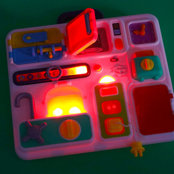 Tablica manipulacyjna sensoryczna montessori kuchnia zegar światło dźwięk - obrazek 15