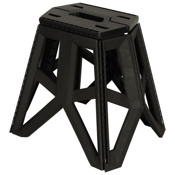 Taboret składany krzesełko turystyczne kempingowe przenośne 40 cm czarny - obrazek 3