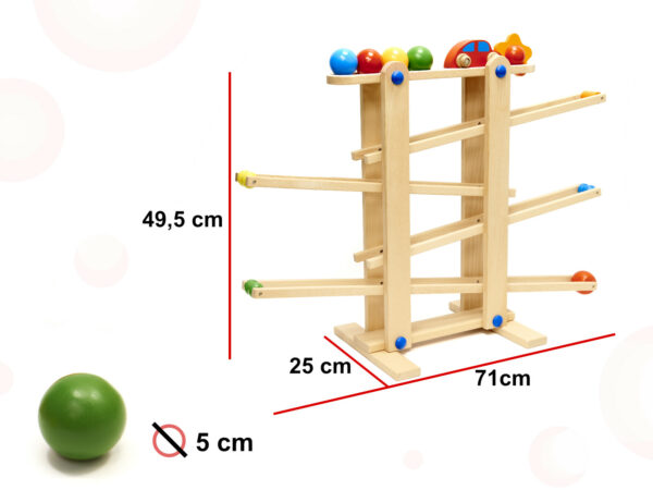Tor kulkowy drewniany kulodrom montessori XXL - obrazek 4