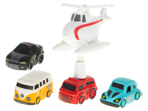 Tor przeszkód interaktywny samochodowy wyścigi parking 4 pojazdy auto autobus radiowóz wóz strażacki helikopter 24x24cm XL - obrazek 8